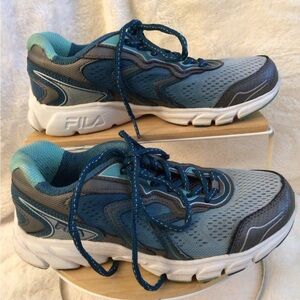 Fila Teal and Gray Running Sneakers